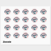 Sticker Rond Campingueur heureux (Feuille)