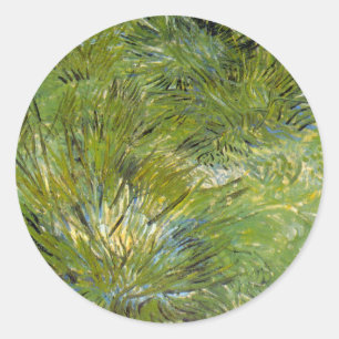 Sticker Rond Camps d'herbe par Vincent van Gogh
