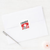 Sticker Rond Canada 2026 Soccer Fan Design with Maple Leaf (Enveloppe)
