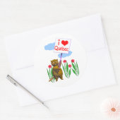 Sticker Rond Canada Beaver Loves Québec (Enveloppe)