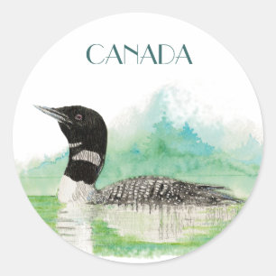 Sticker Rond Canada Keepsaké Loon