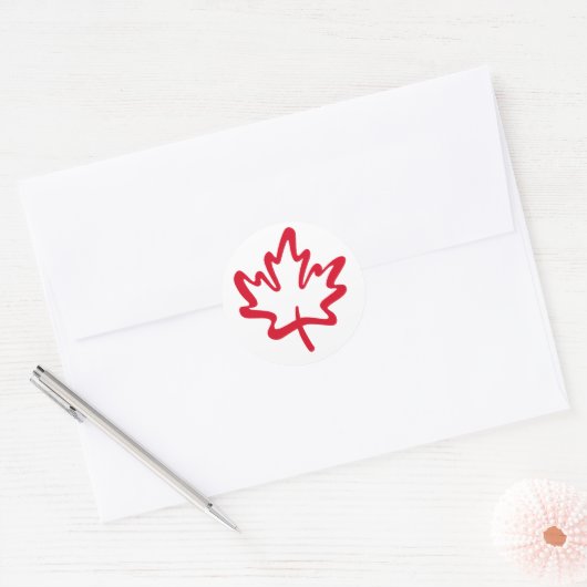 Sticker Rond Canada Maple Leaf Patriotique Gratuit Non À Vendre (Enveloppe)