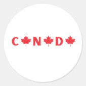 Sticker Rond Canada moderne pays canadien Drapeau Souvenir (Devant)