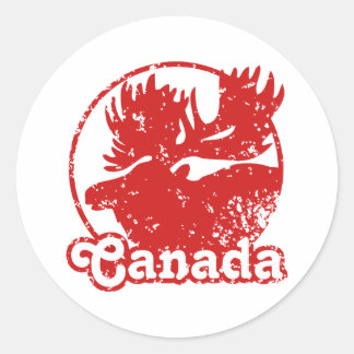 Sticker Rond Canada Moose
