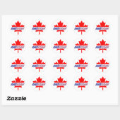 Sticker Rond Canadian American Pride (Feuille)