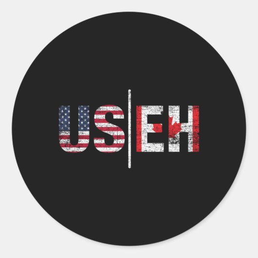 Sticker Rond Canadian Pride American Usa Drapeau Useh Canada (Devant)