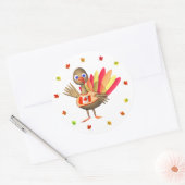 Sticker Rond Canadian Thanksgiving Baby Turkey (Enveloppe)