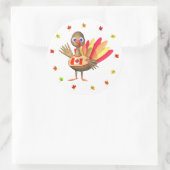 Sticker Rond Canadian Thanksgiving Baby Turkey (Sac)