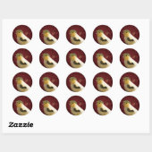Sticker Rond Canaire en crête (Feuille)