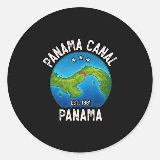 Sticker Rond Canal de Panama Env.1881 (Devant)