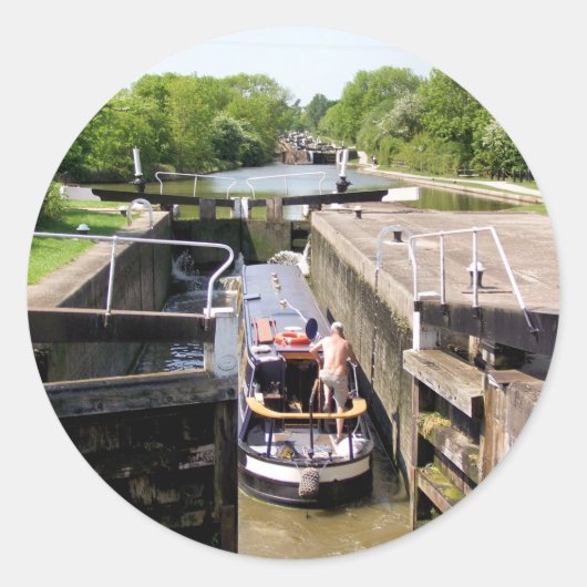 STICKER ROND CANAL NARROWBOATS (Devant)