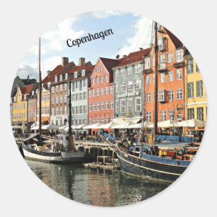 Sticker Rond Canal pittoresque à Copenhague