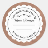 Sticker Rond Canalisation de jam personnalisée | Fait maison av (Devant)