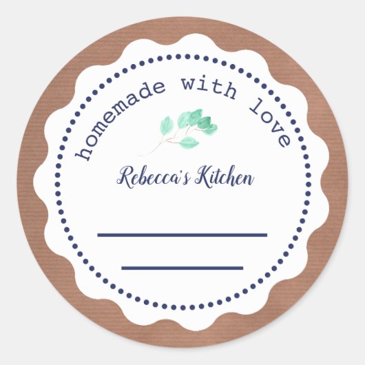 Sticker Rond Canalisation de jam personnalisée | Fait maison av (Devant)