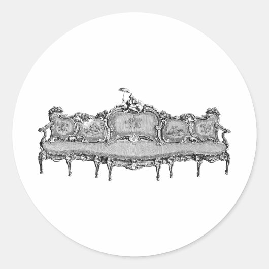 Sticker Rond canapé ligne art (Devant)