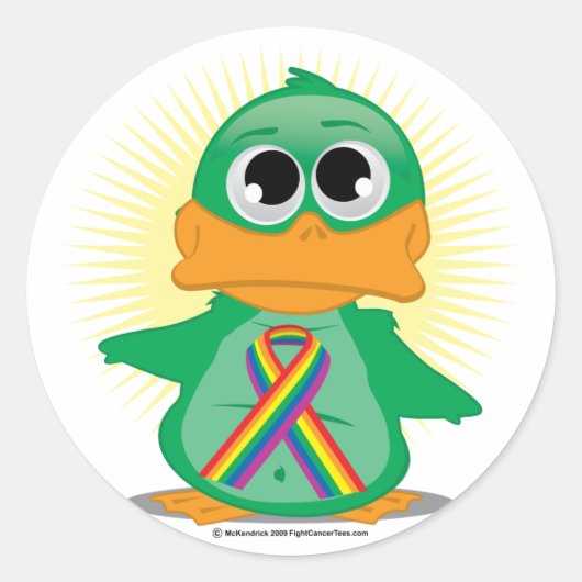 Sticker Rond Canard à ruban LGBTQ (Devant)