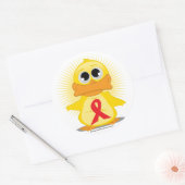Sticker Rond Canard à ruban rouge (Enveloppe)