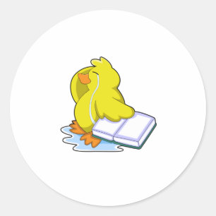 Sticker Rond Canard avec livre