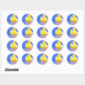 Sticker Rond Canard bleu (Feuille)
