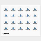 Sticker Rond Canard bleu (Feuille)