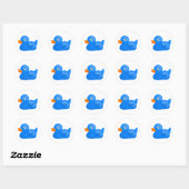 Sticker Rond Canard bleu en caoutchouc (Feuille)