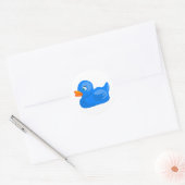 Sticker Rond Canard bleu en caoutchouc (Enveloppe)