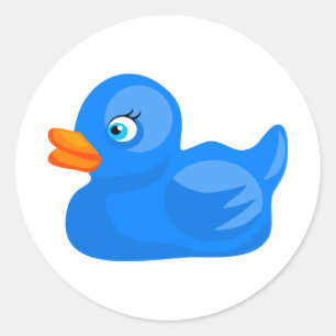 Sticker Rond Canard bleu en caoutchouc