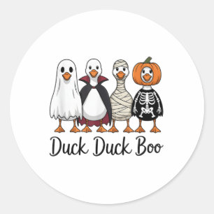 Sticker Rond Canard Boo Drôle Oie Drôle Costume d'Halloween _1