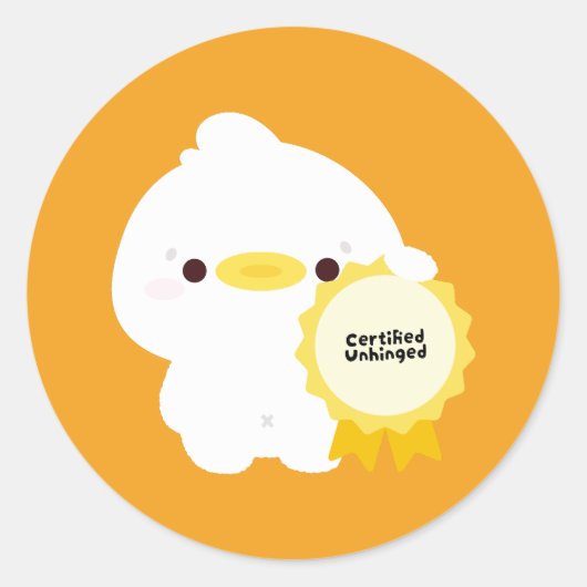 Sticker Rond Canard Certifié Déjanté (Devant)