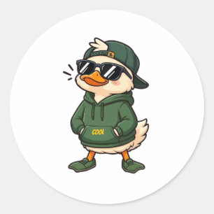 Sticker Rond Canard Cool En Sweat À Capuche