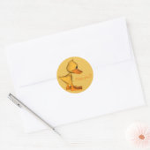 Sticker Rond Canard de dessin animé jaune (Enveloppe)