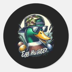 Sticker Rond Canard De Pâques Mallard La Chasse Est Sur Le Camo