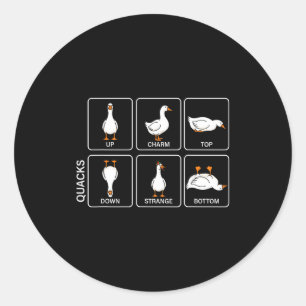 Sticker Rond Canard de plaisanterie de physique drôle mème de c
