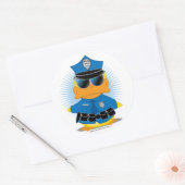 Sticker Rond Canard de police (Enveloppe)