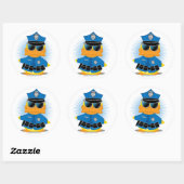Sticker Rond Canard de police (Feuille)