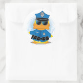 Sticker Rond Canard de police (Sac)