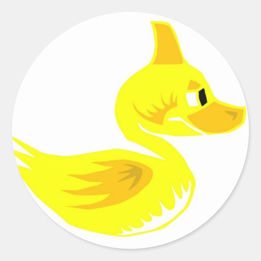 Sticker Rond Canard drôle (Devant)