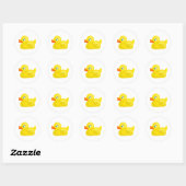 Sticker Rond Canard en caoutchouc jaune (Feuille)