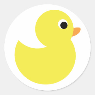 Sticker Rond Canard en caoutchouc jaune