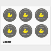 Sticker Rond canard en caoutchouc jaune - baby shower -aspect t (Feuille)