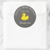 Sticker Rond canard en caoutchouc jaune - baby shower -aspect t (Sac)