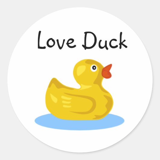 Sticker Rond canard en caoutchouc, Love Duck (Devant)