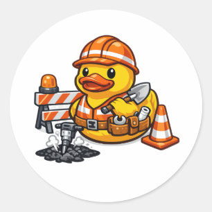 Sticker Rond Canard en caoutchouc ouvrier routier