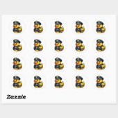 Sticker Rond Canard en caoutchouc Policier (Feuille)