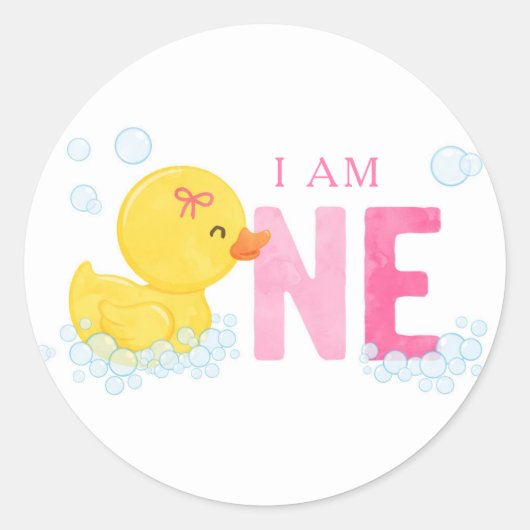 Sticker Rond Canard en caoutchouc premier anniversaire (Devant)