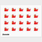 Sticker Rond Canard en caoutchouc rouge (Feuille)