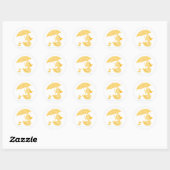 Sticker Rond Canard En vichy jaune, Baby shower (Feuille)