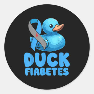 Sticker Rond Canard Fiabète Diabète Mois de sensibilisation Ins