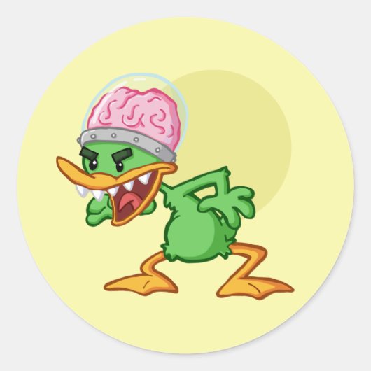Sticker Rond Canard fou - Insane duck (Devant)