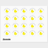 Sticker Rond Canard jaune - Baby shower (Feuille)